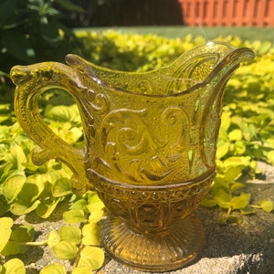Portieux Vallerysthal “Louis XV” Amber Glass Creamer