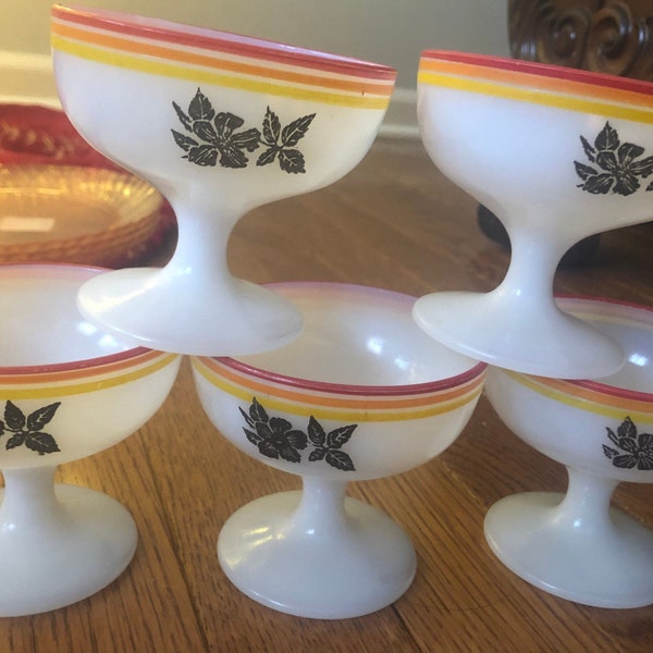 Hazel Atlas Ovide Platonite Sherbet Cup Set (5)