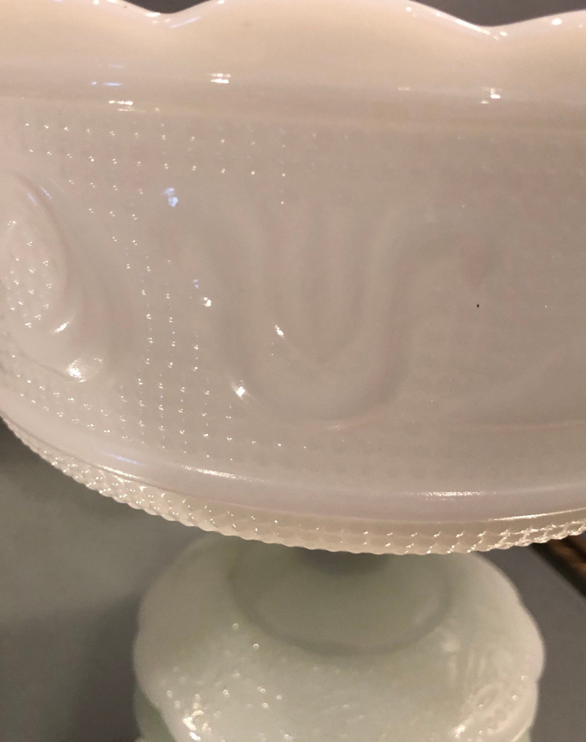 1960s E.O. Brody M6000 Milk Glass Pedestal Bowl Etsy