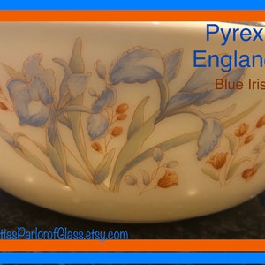 Pyrex England/ Corelle Blue Iris (shadow Iris) Milk Glass - Etsy