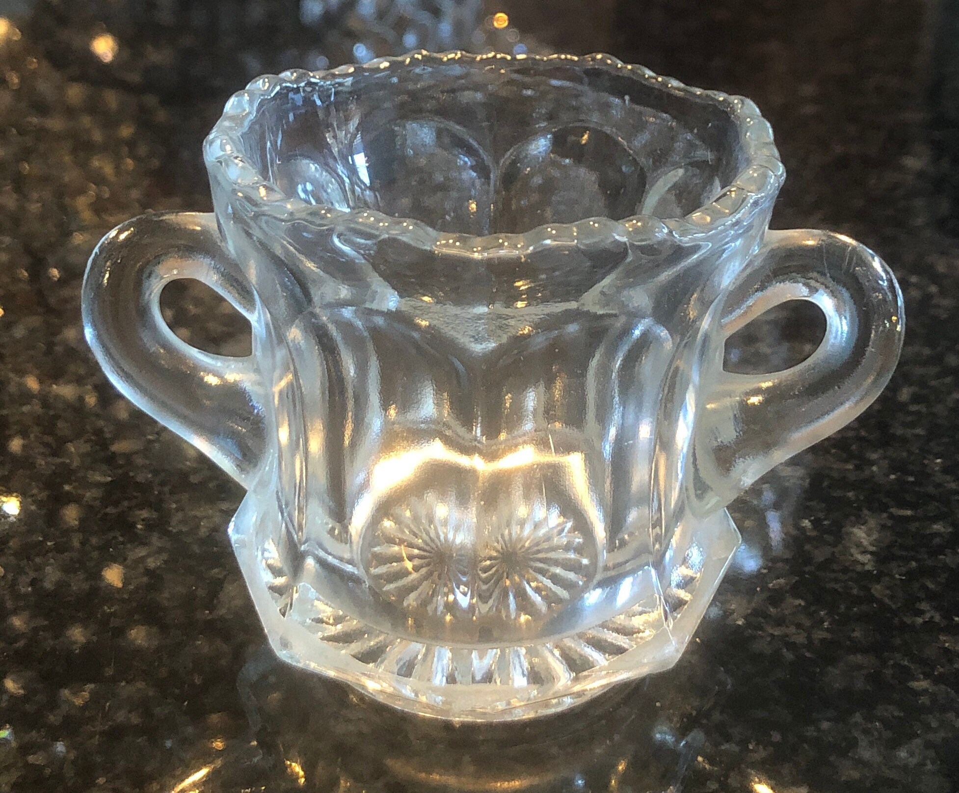 2 1/2 Tall Vintage Clear Glass Creamer & Sugar Set Etsy