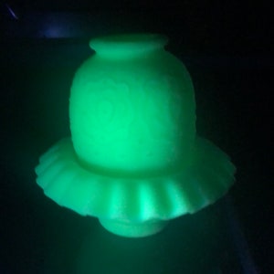 1970s Fenton “Persian Medallion” Custard Glass Fairy Lamp - It Glows!!