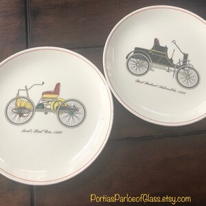1952 Crown Potteries “Victorian Era Automobile” Collectors Plates - Set of 2