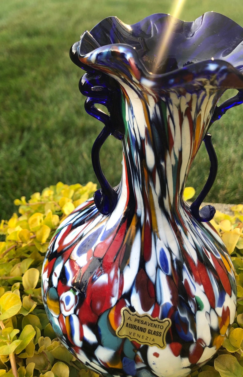 7 A. Pesavento Murano Glass Venezia Vase image 1