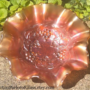 1920s “Golden Grape” Carnival Glass Bowl