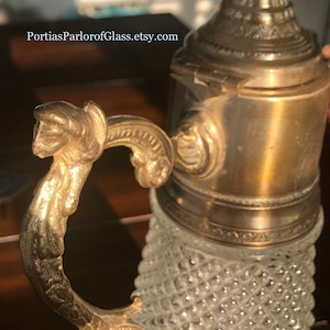 Vintage Italian Crystal & Silver Claret Pitcher