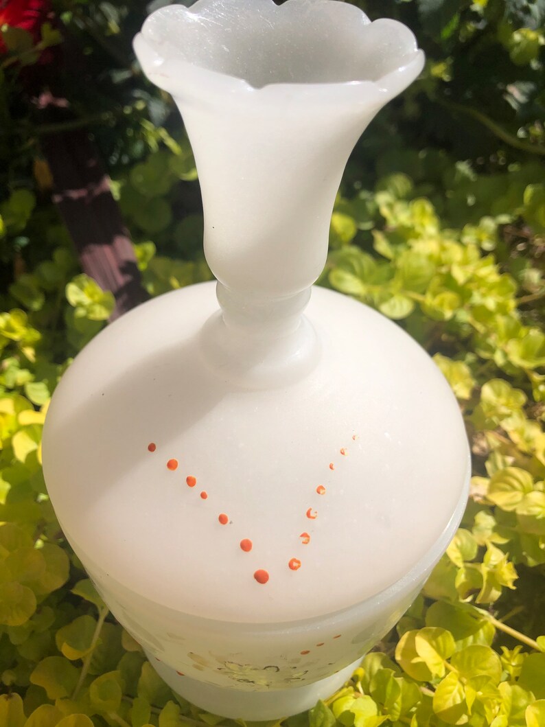 Victorian Bristol Glass Powder Box/jar hand Painted Floral Etsy