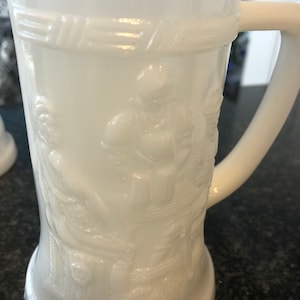 Set of Four (4) Federal Glass Bar/Pub Scene Steins