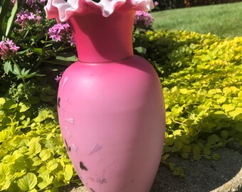 Vase Vintage Style Victorien Rose Nacré – Décoration Maison Ancienne