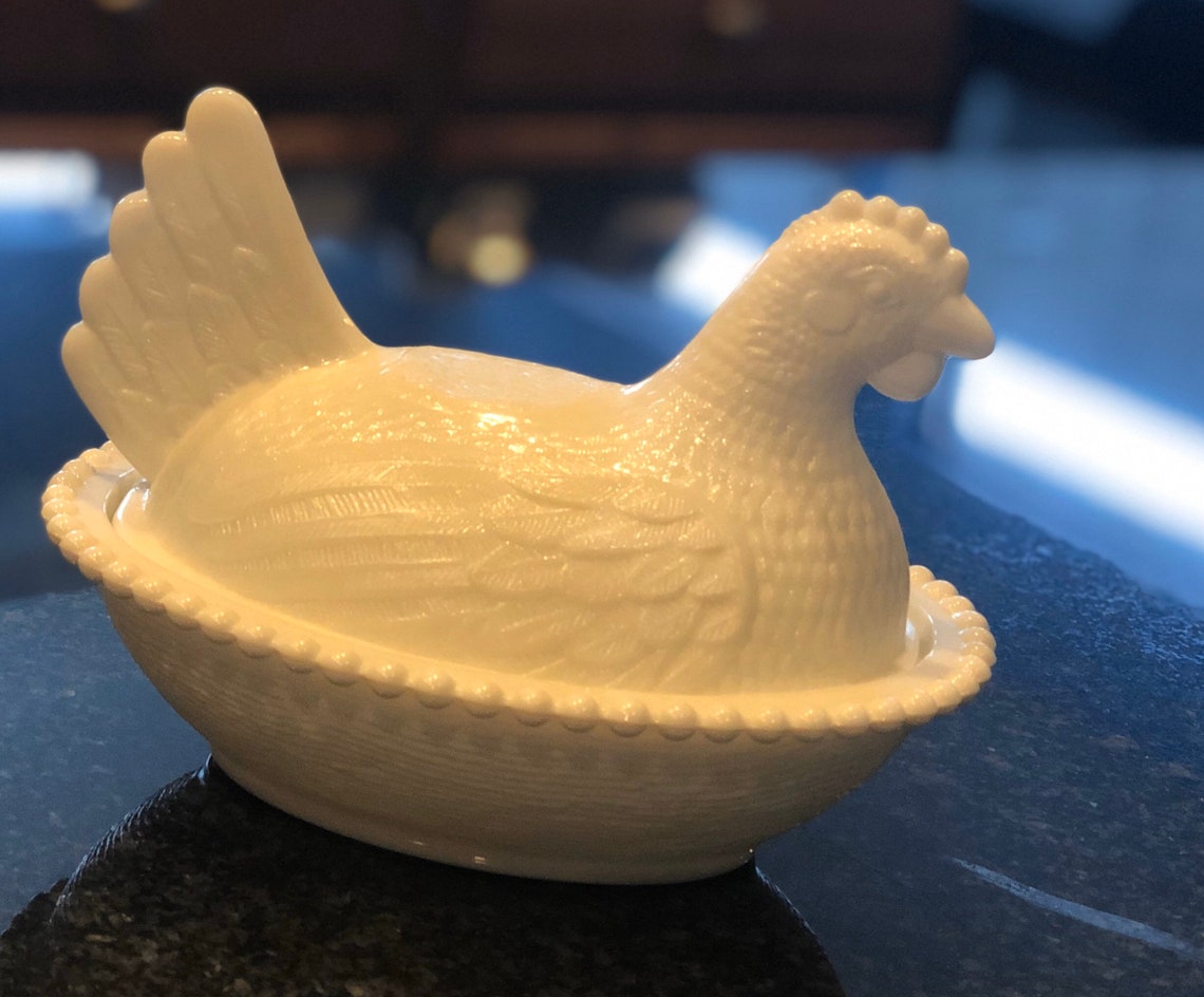 1940/50s Large Indiana Glass Glass Hen on a Nest Dish | Etsy