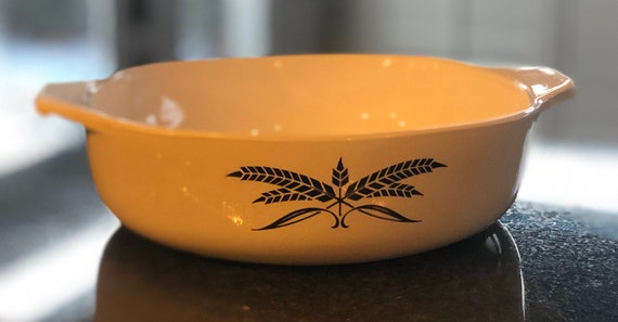 1956 Anchor Hocking Black Wheat Casserole Dish - Etsy