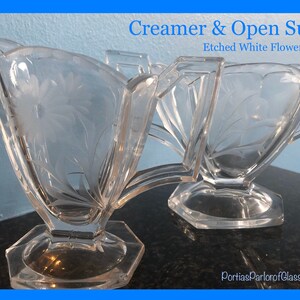 EAPG Heisey Wide Flat Panel Creamer & Open Sugar Bowl