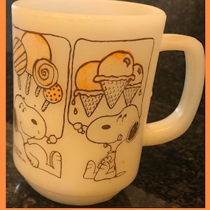 1958 Snoopy „Ice Cream Dreams“ Milchglasbecher