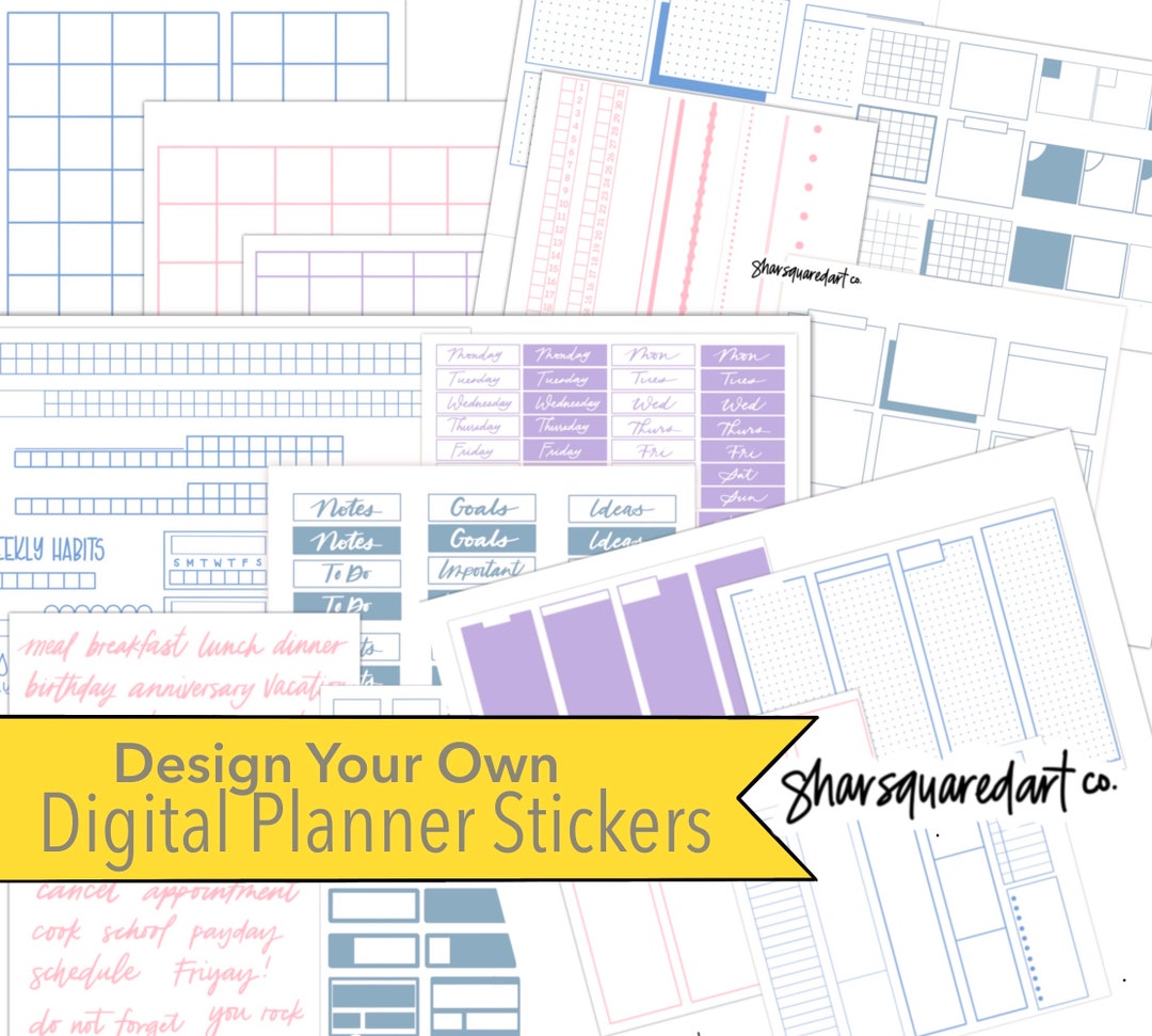 Design Your Own Digital Planner, Build Your Own Digital Page With Pastel Colors, Bullet Journal