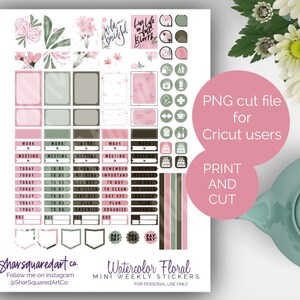 Printable Weekly Mini HP Kit Watercolor Floral, Mini Happy Planner ...