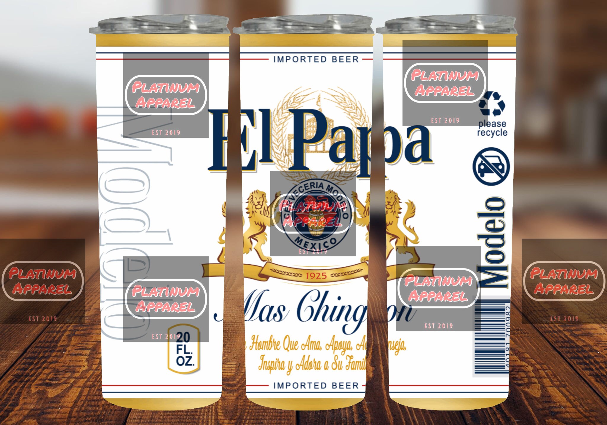 Modelo, Especial, Father Day, El Papa Mas Chingon, Tumbler Wrap, Digi…