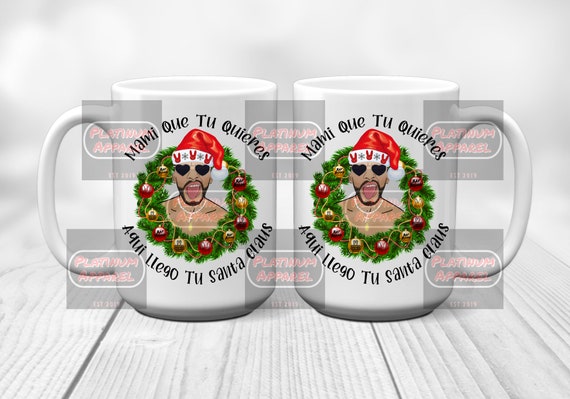 Santa Bad Bunny Christmas Coffee Mug