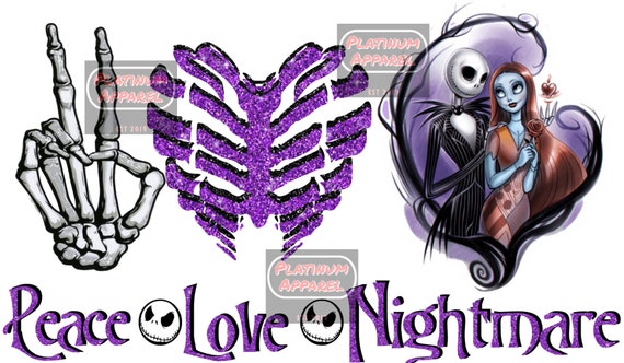 Download Peace Love Nightmare Halloween PNG Sublimation Digital | Etsy