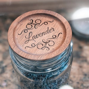 Wood Laser Engraved Regular and Wide Mouth Mason Jar Lids | Personalized | Excellent Gift | Kitchen Decor | Spice Jar Lids