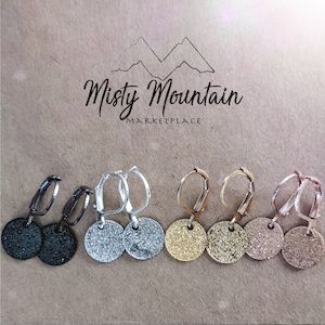 Small Hammered Circle Earrings Rose Gold Silver Black Gold Hypoallergenic - Lever - Latch Latchback - Valentine&#39;s Day - gift for her