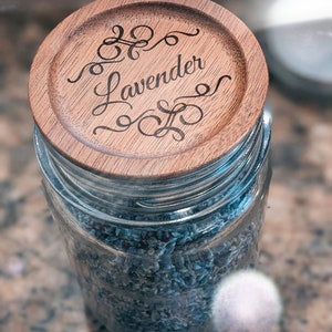 Wood Laser Engraved Regular and Wide Mouth Mason Jar Lids | Personalized | Excellent Gift | Kitchen Decor | Spice Jar Lids