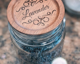 Wood Laser Engraved Regular and Wide Mouth Mason Jar Lids | Personalized | Excellent Gift | Kitchen Decor | Spice Jar Lids