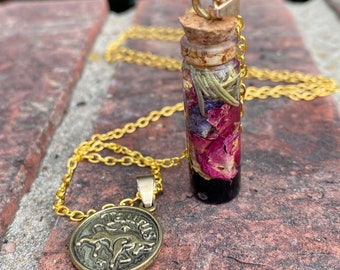 Taurus Zodiac Witches Bottle Amulet Necklace