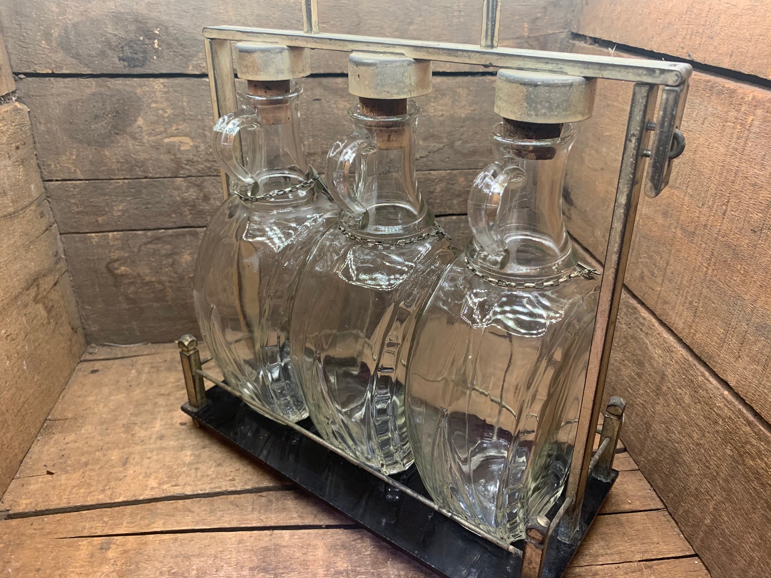 Liquor Bottles w/ carrying tray RYE/Whiskey/GIN signs Etsy