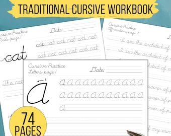 Improve Your Penmanship with our Printable Workbook Featuring Cursive Handwriting Practice for teens and Adult Learners