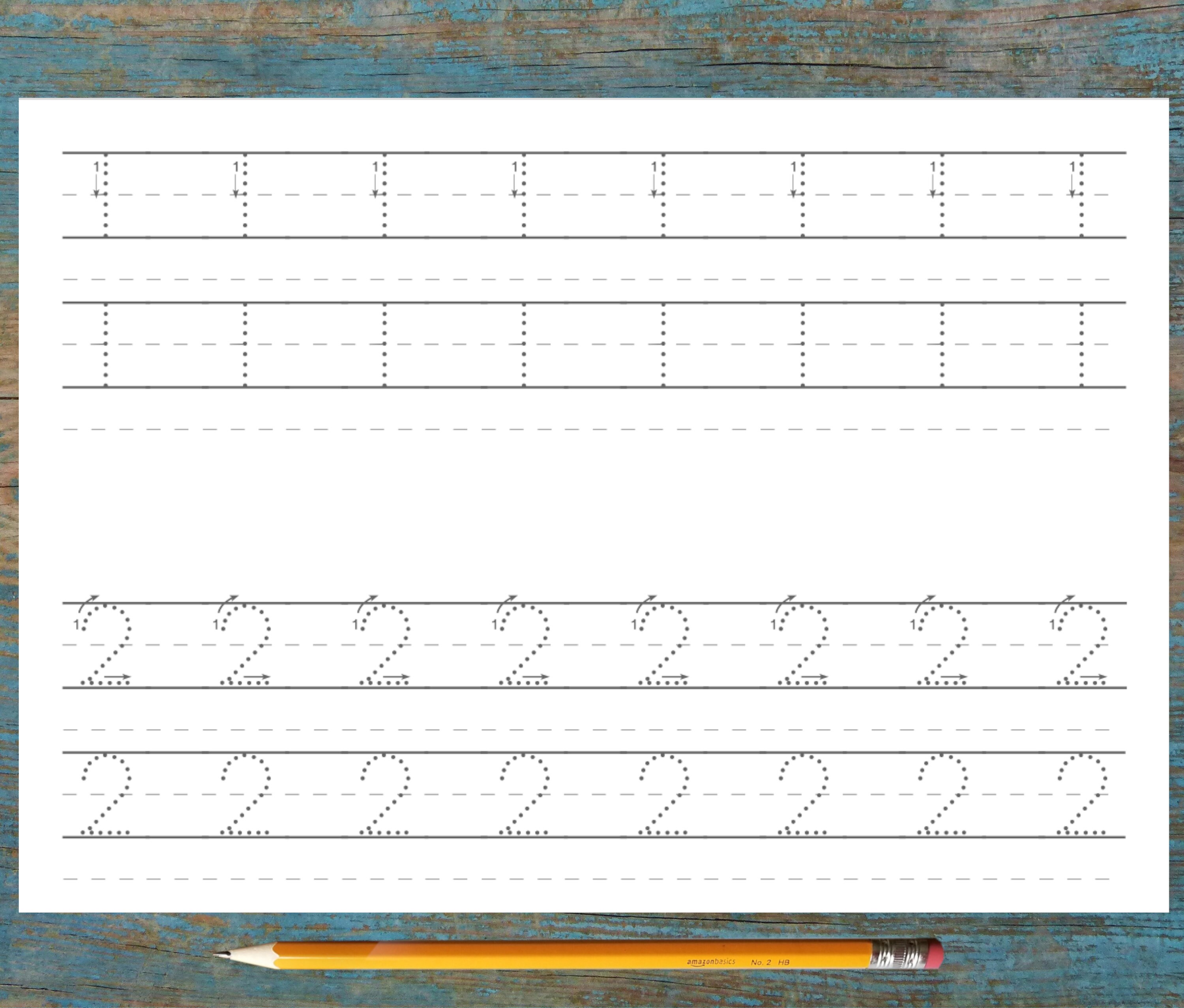 Number Tracing Worksheet Traceable Numbers Numbers 1-20 | Etsy