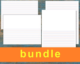 Bundle Handwriting Paper Printable - Story Writing - Printable Elementary - Home Schooling Printable - Lined Paper -Paper with Space to Draw