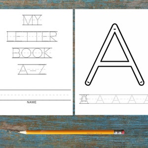 Outlined Alphabet Uppercase Letters Preschool and Kindergarten -My Letter Book - Printable Big Letters-Tracing Pages Homeschool Montessori