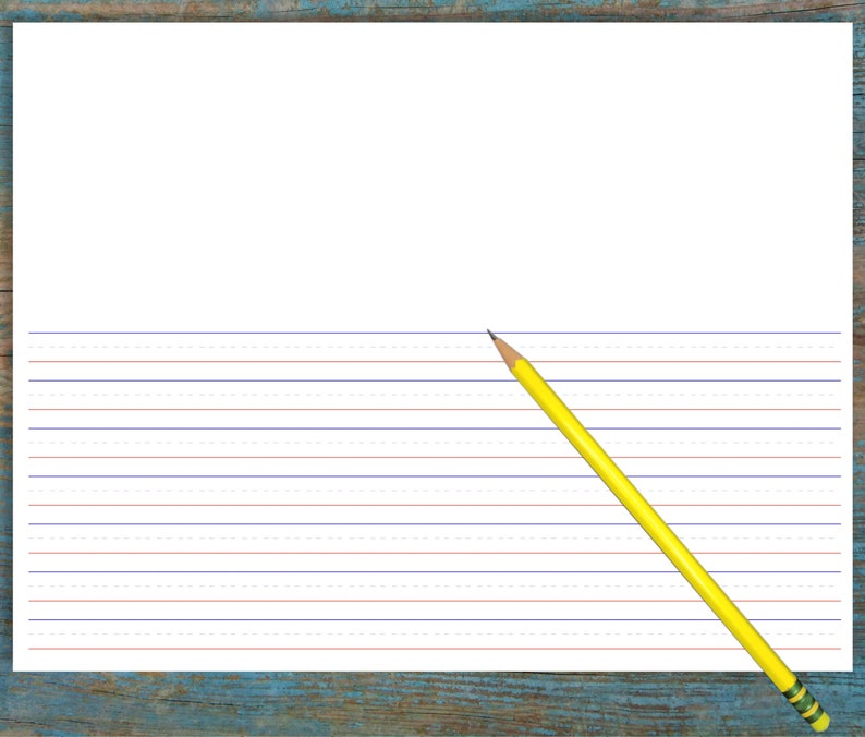 Draw and Write Paper Printable Lined Paper Handwriting Practice Homeschooling Story Writing