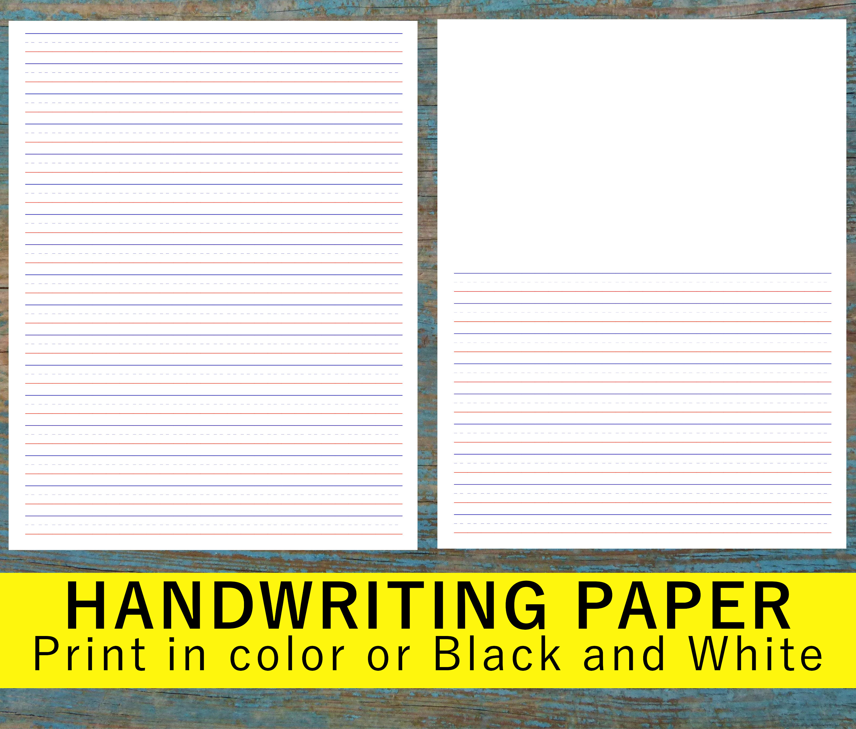 Handwriting Paper Printable Story Writing Paper Printable Elementary Home  Schoolong Printable Lined Paper Paper With Space to Draw 