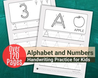 Alphabet & Number Tracing Worksheets – Handwriting Practice (Digital Download PDF)