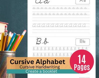 Printable Cursive Alphabet Tracing Pages – Handwriting Practice with Uppercase and Lowercase Letters