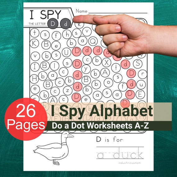 I Spy Alphabet Dot Marker Worksheets – A-Z Find the Letter Activity PDF for Preschool and Kindergarten | Do a Dot Printable