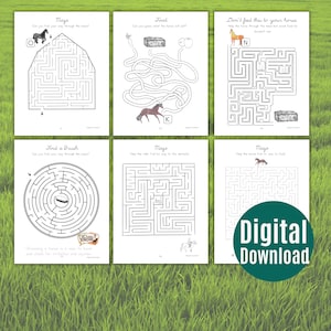 Equestrian learning printable with horse fact sheets, knowledge check pages, and fun horse-themed educational activities.