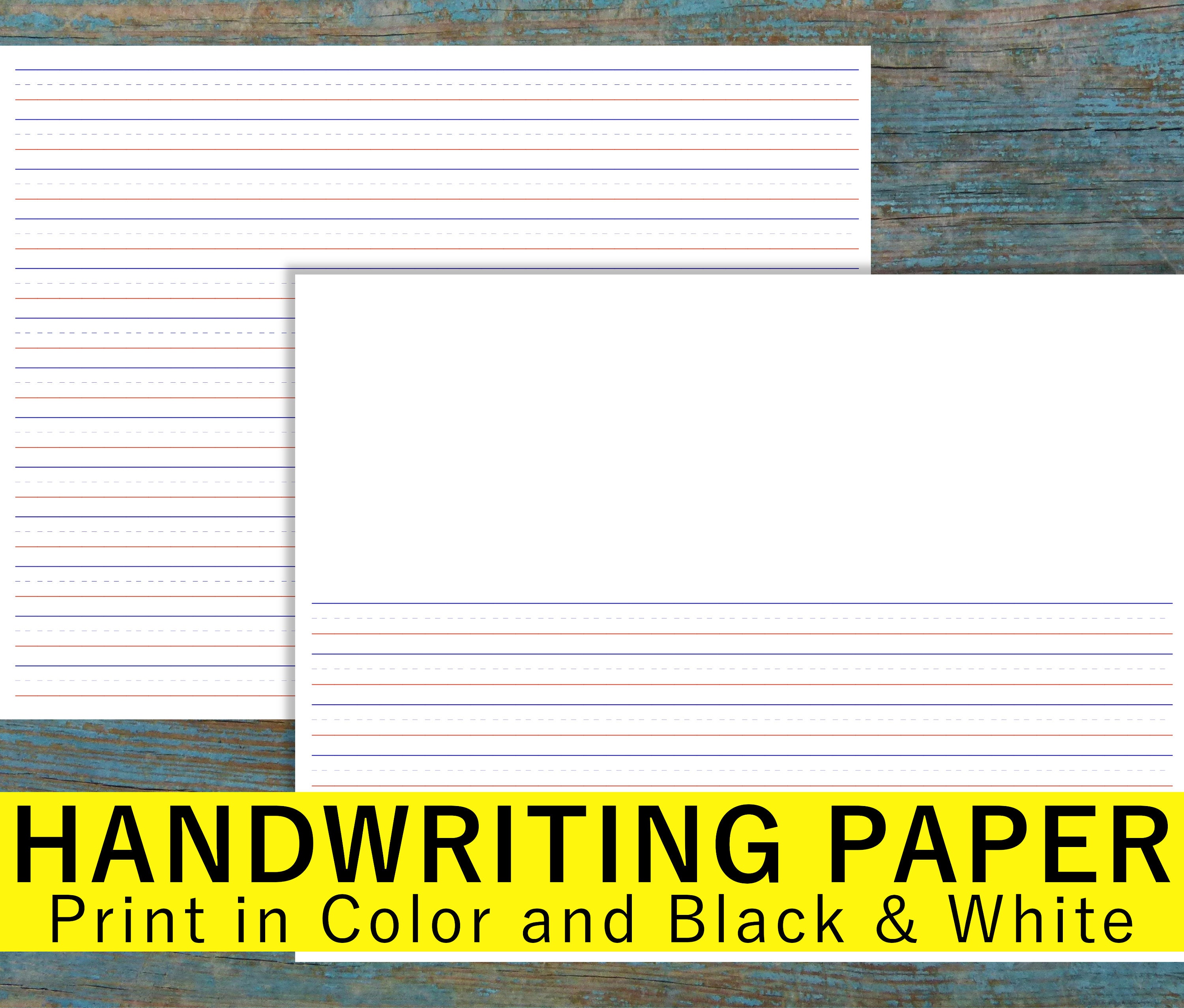 Draw And Write Paper Printable Lined Paper Handwriting Etsy