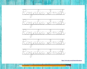 Personalized Cursive Name Tracing Worksheet – Handwriting Practice (Digital Download)