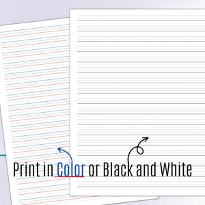 Lined Paper Template Printable for Teens and Adults, Writing Paper Red ...