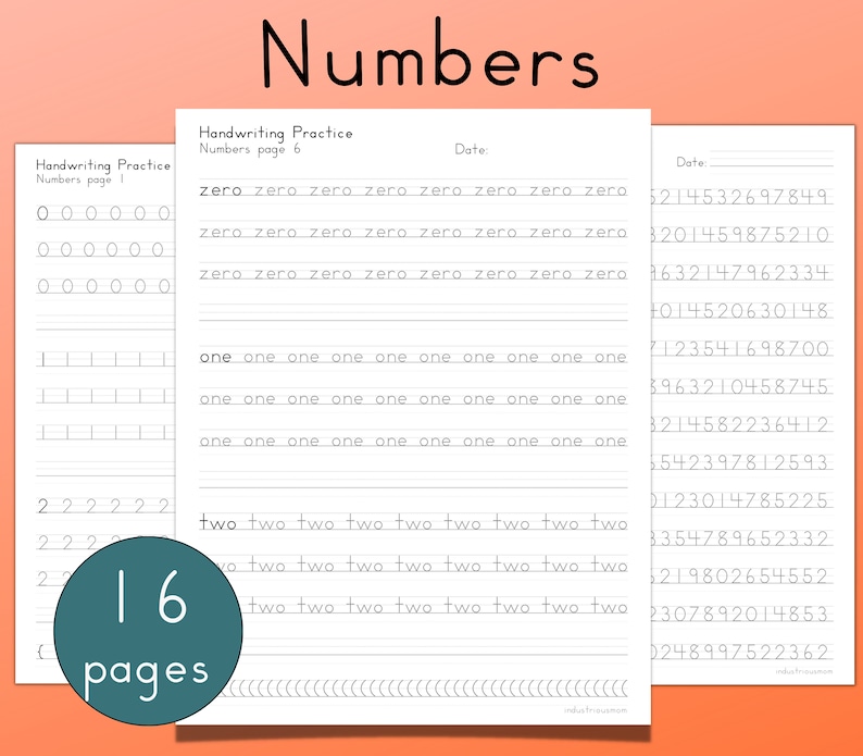 Printable handwriting practice pages for adults and teens