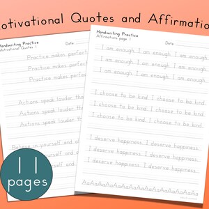 Workbook pages with traceable letters for adult and teen learners
