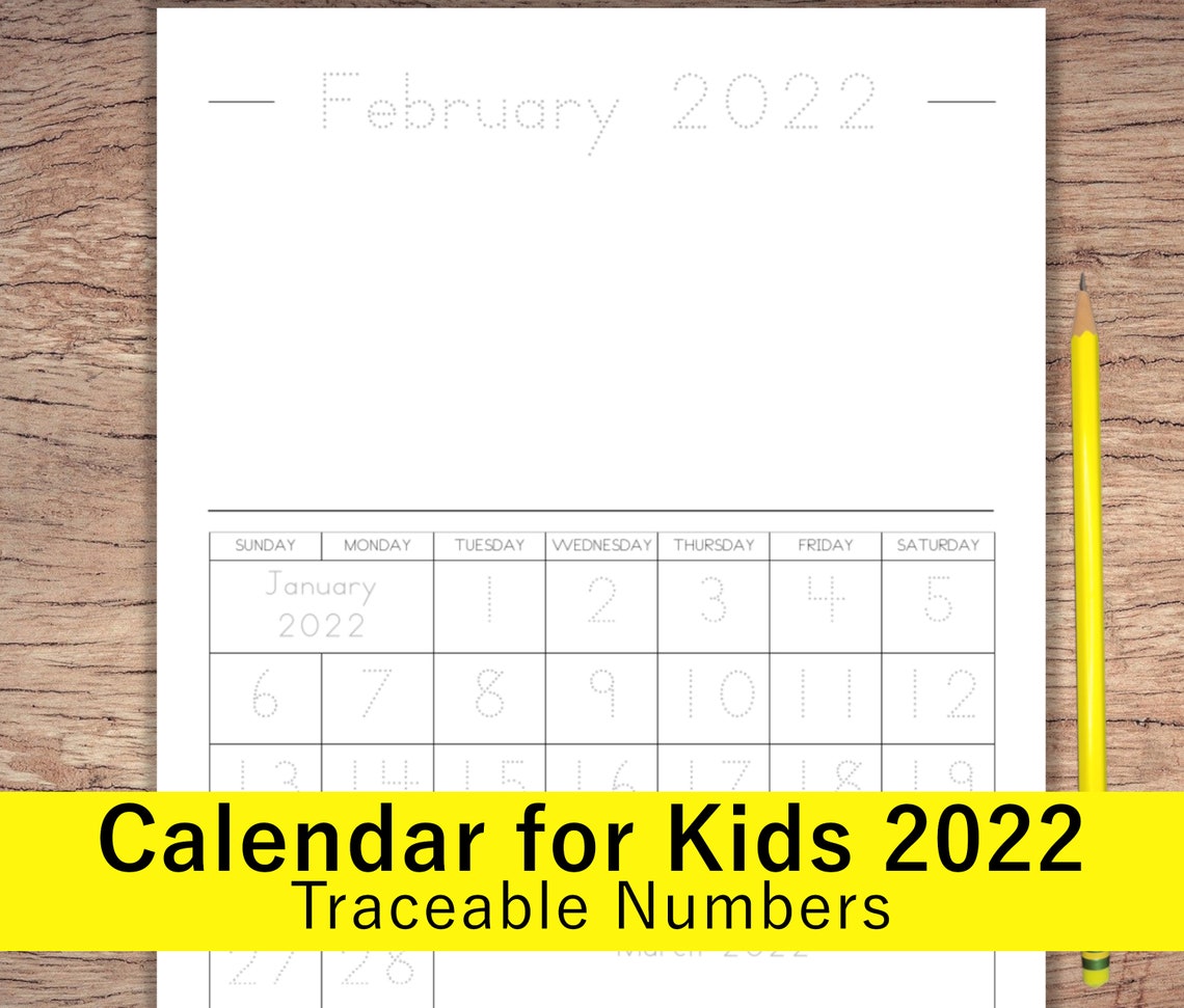 April 2022 Calendar For Kids April 2022 Calendar Printable Etsy