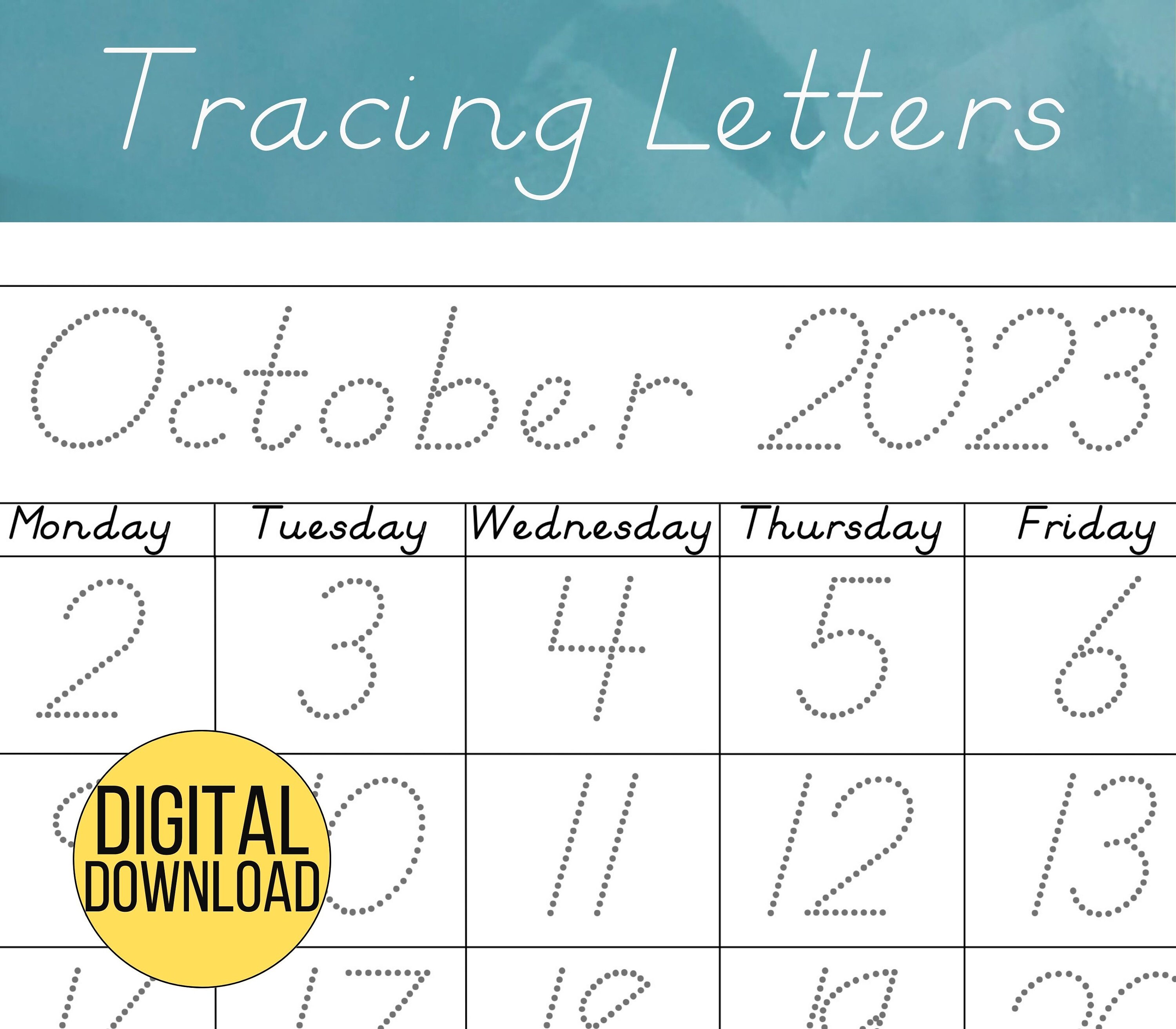 Educational Kids Wall Calendar 20232024 Prek K 1st Grade Etsy