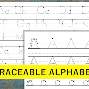 Aprender a escribir - Trazado del abecedario para jardín de infantes - Letras mayúsculas y minúsculas - Letras punteadas para trazar