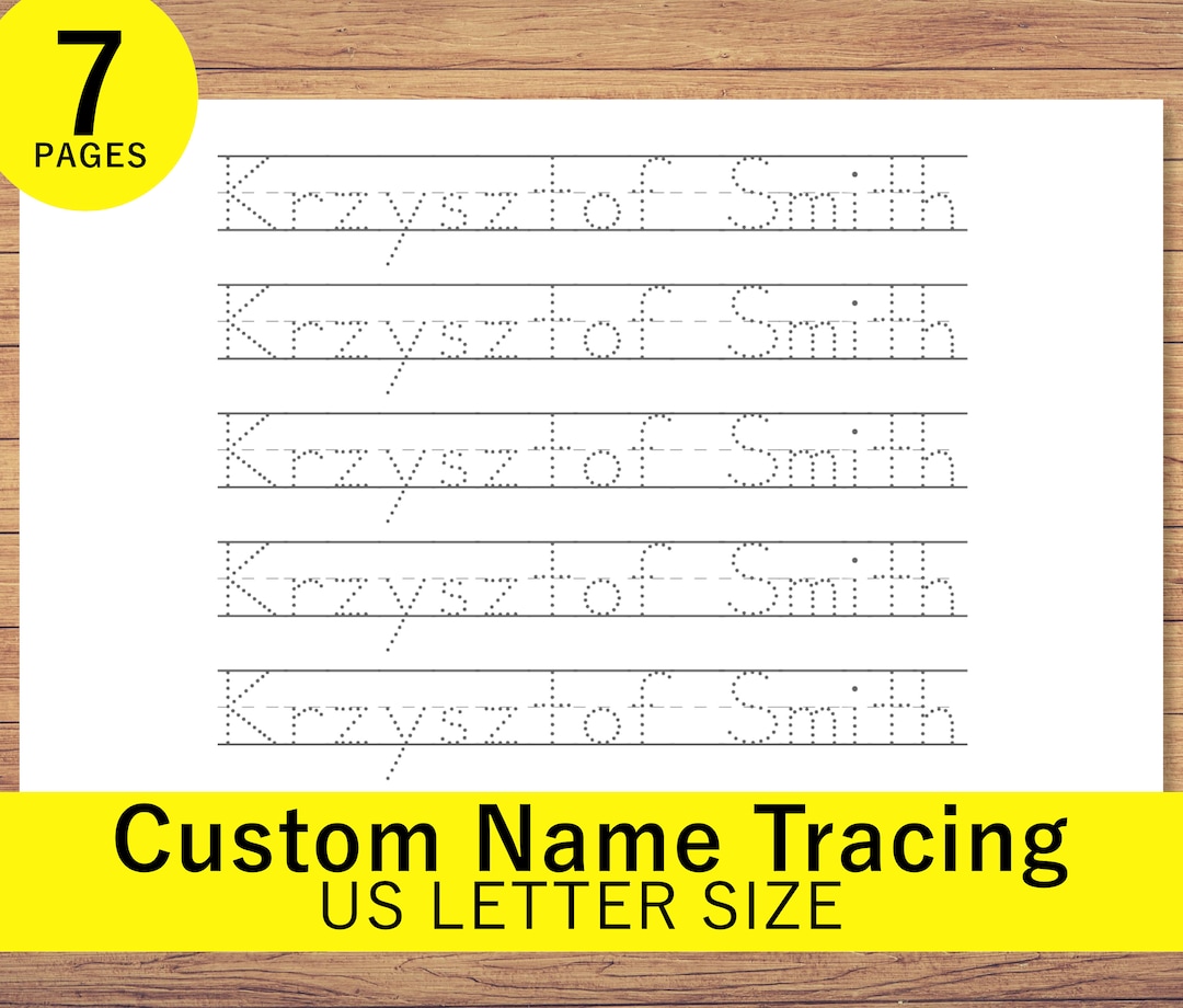 Custom Name Tracing Worksheet | Handwriting Practice (digital Download ...