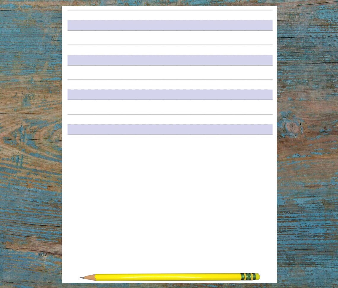 Handwriting Paper Printable Story Writing Paper Printable Etsy