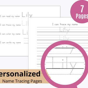 Custom Name Tracing Pages Printable, Handwriting Practice, Name Writing ...