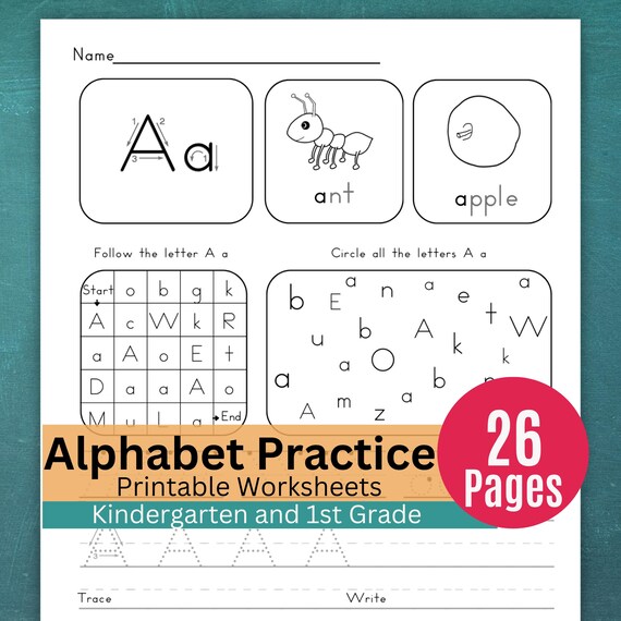 Alphabet Practice Worksheets – Fun ABC Activities for Kindergarten and Pre-K | Writing Practice & Letter Recognition